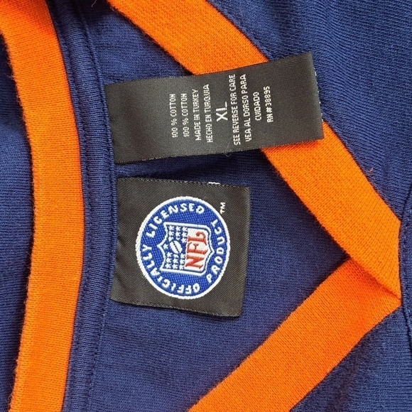 Y2K Denver Broncos stitched SM logo blue & orange XL NFL long sleeve t-shirt - Picture 5 of 7